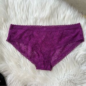 Old Navy Magenta Purple Floral Lace Bikini Cut Panties